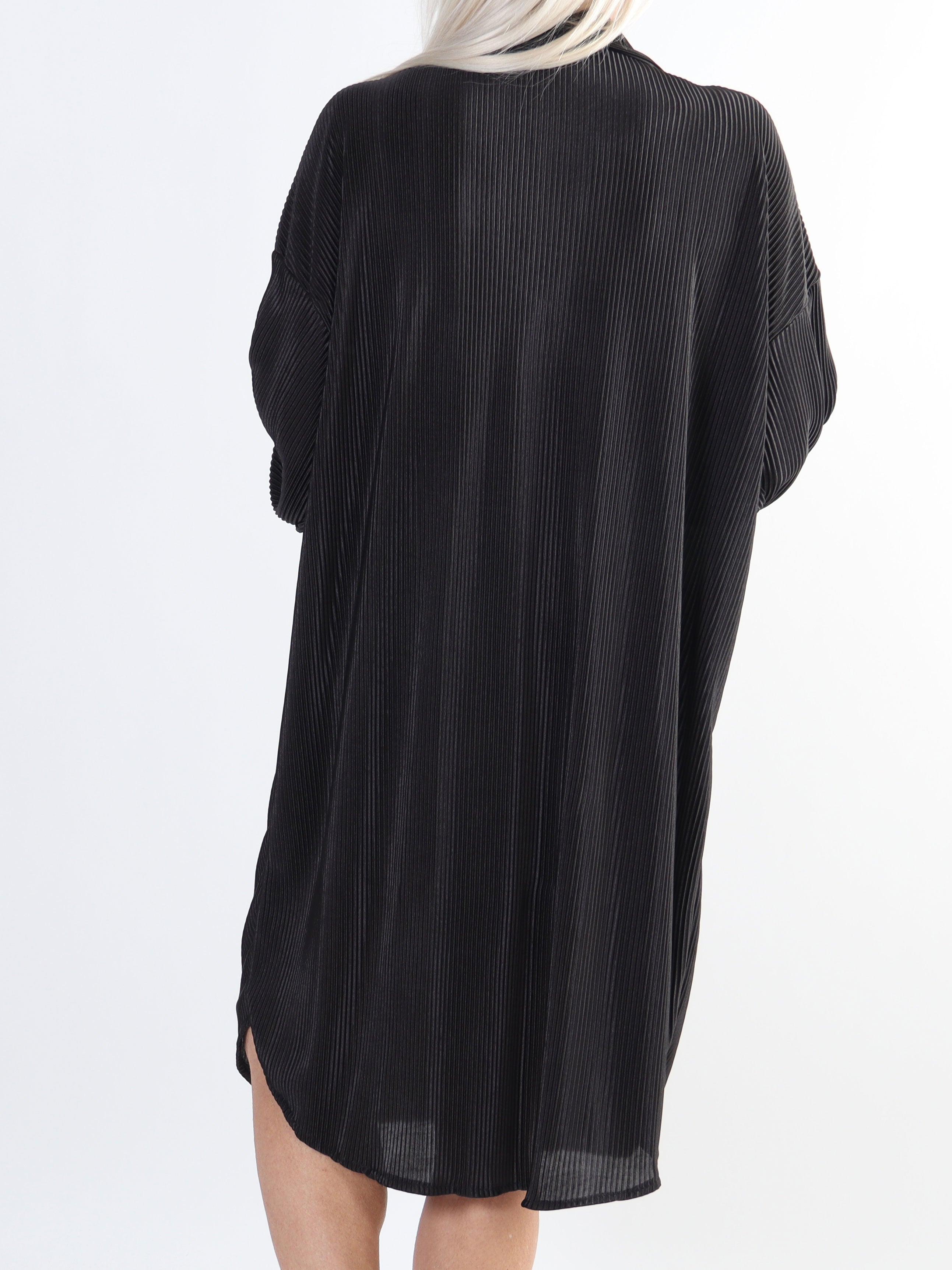 Bellatrix - Plus size skjortekjole i rib